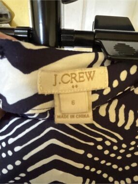 J. Crew Navy and White Abstract Print Sleeveless Jumpsuit Romper Shorts